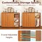 Wooden Shoe Cabinet Entryway Storage Organizer with Adjustable Shelves Double Door Shoe Rack